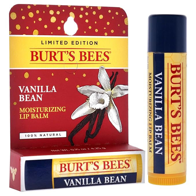 Vanilla Bean Moisturizing Lip Balm Blister by Burts Bees for Unisex - 0.15 oz Lip Balm (Limited Edition)-VivaGrace Women
