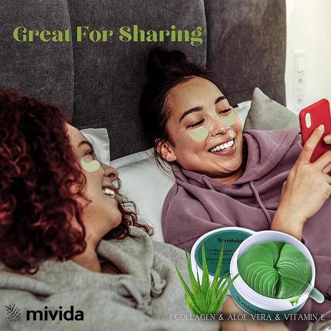 Collagen Under Eyes Patches With Aloe Vera (60 PCS) | For Puffy Eyes and Dark Circle - Anti-Aging Eye Masks for Face to Soothe Puffiness | Anti Wrinkle under eye mask-VivaGrace Women