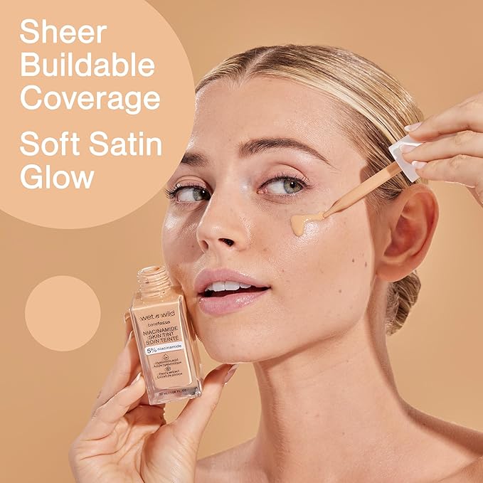 wet n wild Bare Focus Skin Tint, 5% Niacinamide Enriched, Buildable Sheer Lightweight Coverage, Natural Radiant Finish, Hyaluronic & Vitamin Hydration Boost, Cruelty-Free & Vegan - Rosy Light-VivaGrace Women