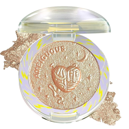 Glitter Sparkly Face Highlighter Makeup Palette Shimmer Radiant Glow Illuminator Iluminadores Palette 6g (02 Twilight Champagne)-VivaGrace Women