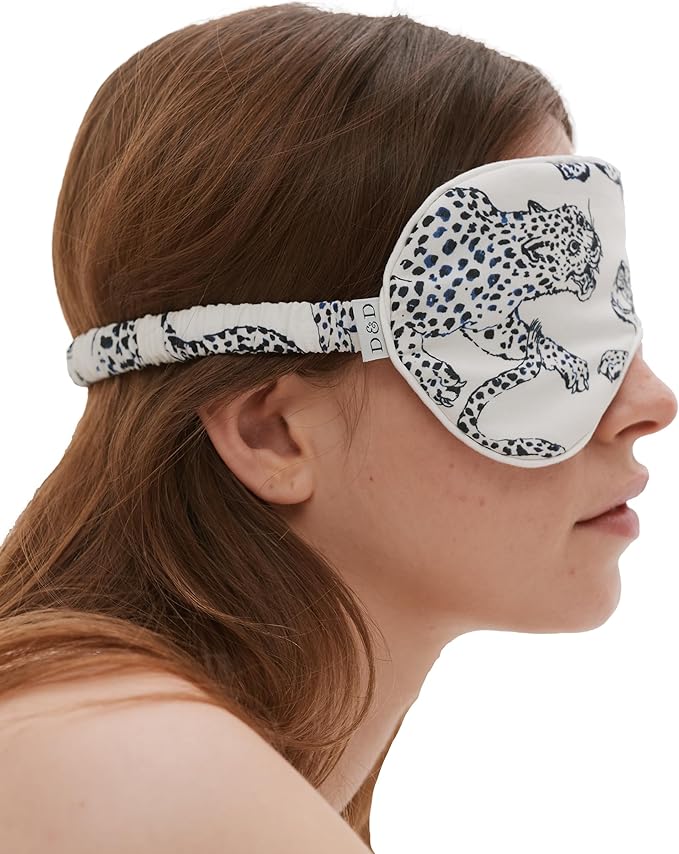 Desmond & Dempsey Cotton Luxe Eye Mask (Jag Print Cream)-VivaGrace Women