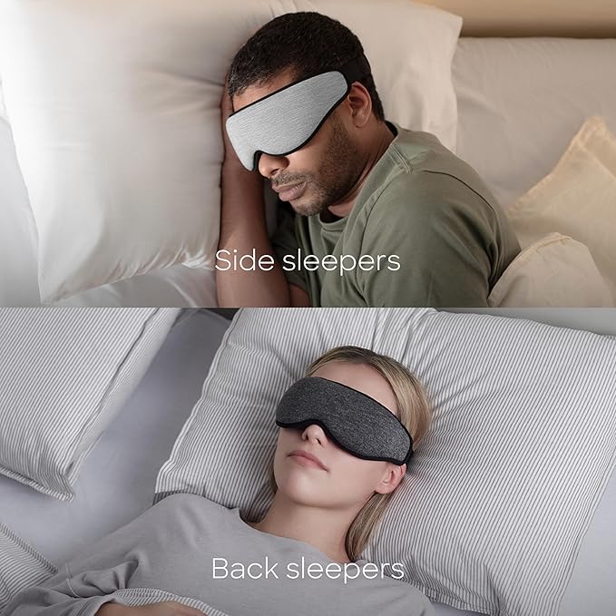 Ostrichpillow Eye Mask, Sleep Mask for Men Women 100% Blackout, No Pressure On Eyes, Soft & Breathable, Adjustable Fit, Travel Bag Included-VivaGrace Women