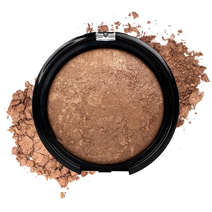 Palladio Baked Bronzer, Highly Pigmented and Easy to Blend, Shimmery Bronzed Glow, Use Dry or Wet, Lasts all day long, Provides Rich Tanning Color Finish, Powder Compact, Illuminating Tan-VivaGrace Women
