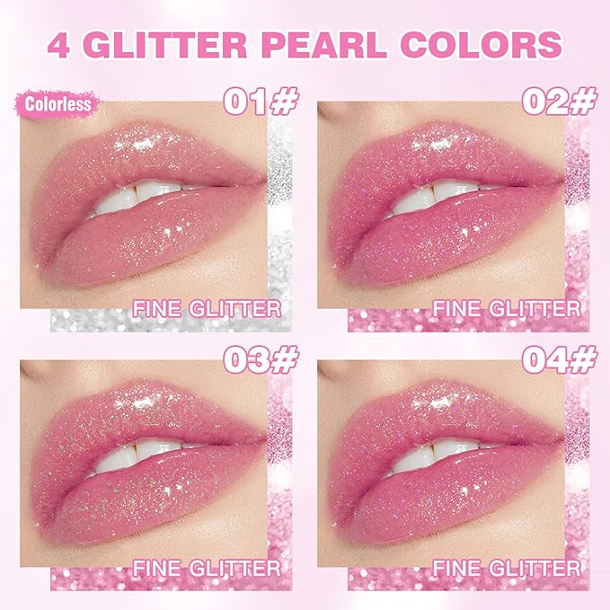 Glimmer Balm, pH Lip Balm, Magic Color Changing pH Lipstick, Moisturizing Tinted Lip Balm, Lip Glowy Balm, PH Reacting Lip Balm, Hydrates & Plumps, Pink Shimmer Lipstick (01# Colourless)-VivaGrace Women