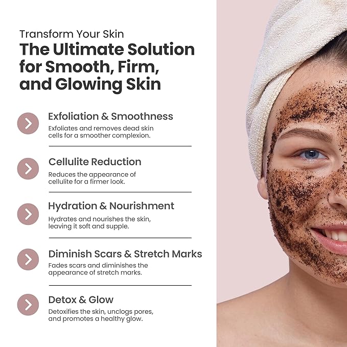Life's Buttter Exfoliating Coffee Scrub with Natural Arabica Coffee Effective Against Cellulite, Stretch Marks, Scars and Acne | Organic Shea Butter and Sweet Almond Oil-VivaGrace Women