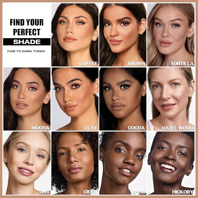 FOCALLURE Cream Contour Stick, Matte Bronzer Stick, Professional Face Shaping & Contouring Stick Makeup, Easy to Apply with Buildable Coverage, Long Lasting & Sweatproof, HICKORY-VivaGrace Women