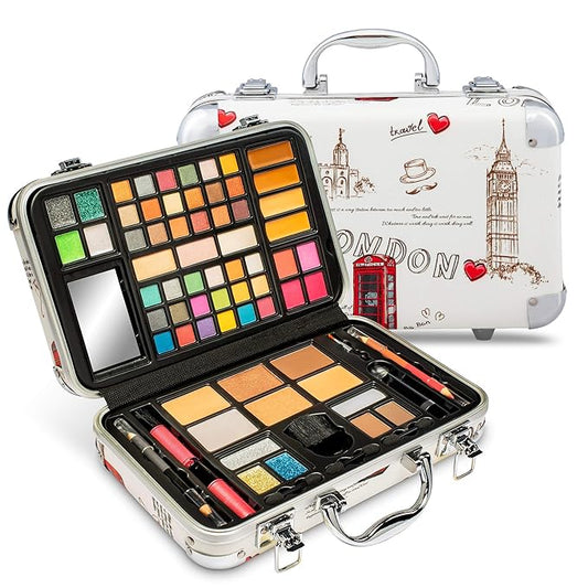 Makeup Kit Gift Set - 41 Eye Shadows, 7 Body Glitters, 1 Lip Liner Pencil, 1 Lipsticks, 4 Blushs, Eye liner pencil, 5 Concealers, 2 Lip Gloss, 5 Bronzers, Mirror-VivaGrace Women