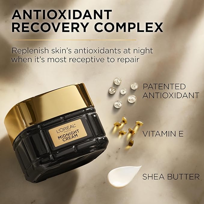 L'Oreal Paris Age Perfect Anti-Aging Midnight Cream, Face Moisturizer to Reduce Wrinkles and Firm Skin, 1.7oz + Serum Sample-VivaGrace Women