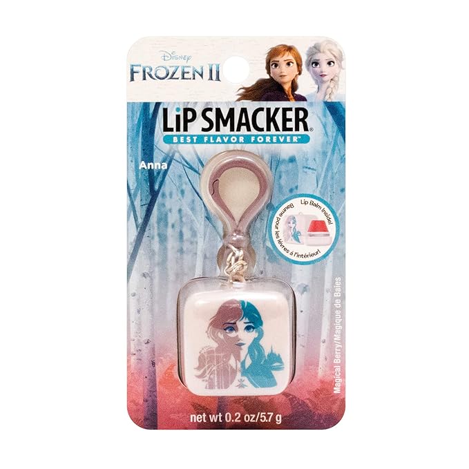Lip Smacker Disney Frozen II Anna Cube Flavored Lip Balm Keychain, Anna Magical Berry, Clear, For Kids (Pack of 2)-VivaGrace Women