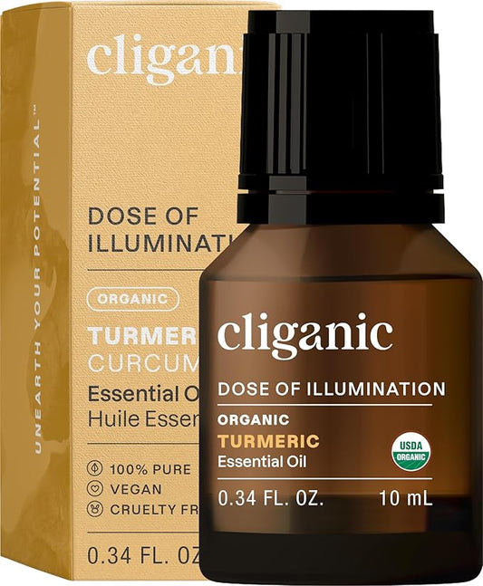 Cliganic Organic Turmeric Essential Oil, 100% Pure Natural for Aromatherapy | Non-GMO Verified (Packaging May Vary)-VivaGrace Women