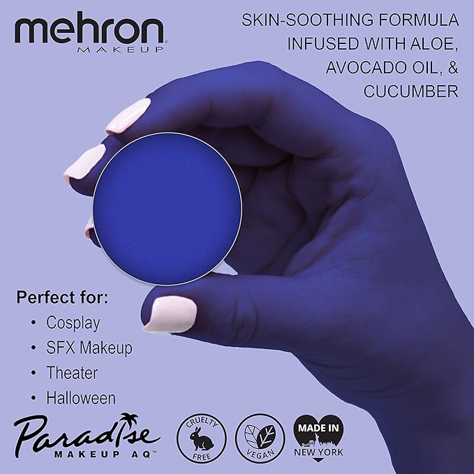Mehron Makeup Paradise AQ Refill (.25 ounce) (Dark Blue)-VivaGrace Women