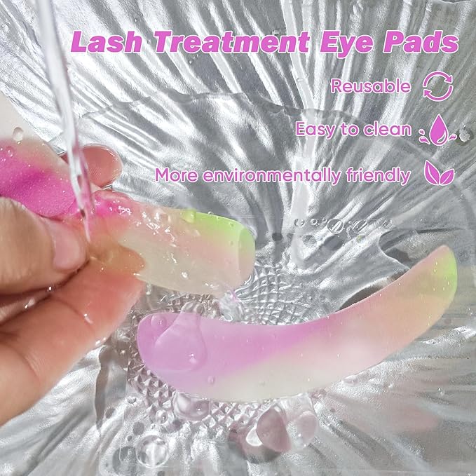 Libeauty Reusable Lash Extension Eye Pads 1 Pair And Lash Lift Lotion Palette Set Eyelash Lift/T-Int Under Eye Gel Silicone Pads Patches And Tray Lash Tool Supplies-VivaGrace Women