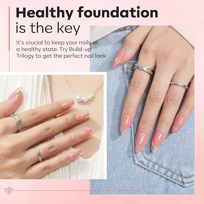 modelones Builder Nail Gel with Nail Dehydrator and Primer, 3Pcs Rose Nude Pink LED Gel Builder Polish Base Coat Acid Free Prep Dehydrate & Bond Primer for Thickening Apex Building 10ml Home DIY Salon-VivaGrace Women