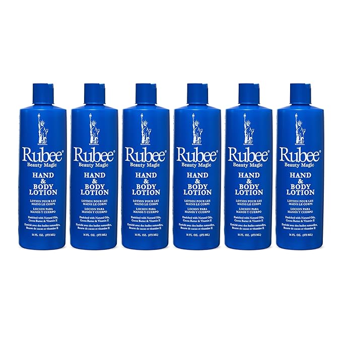 RUBEE Body & Hand Lotion - Pack of 6 Non-Greasy Lotion for Women & Men - 16oz for Extremely Dry Skin - Vitamin E Moisturizer-VivaGrace Women