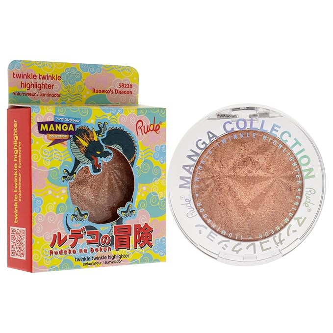 Rude Cosmetics Manga Collection Twinkle Twinkle Highlighter - Rudekos Dragon Highlighter Women 0.14 oz-VivaGrace Women