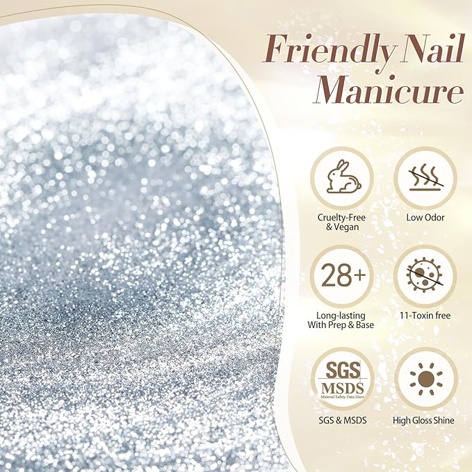 Born Pretty Cat Magnetic Eye Gel Nail Polish Reflective Glitter Gel Polish Red Silver Champagne Gold Glitter Gel Nail Polish 6PCS Set-VivaGrace Women