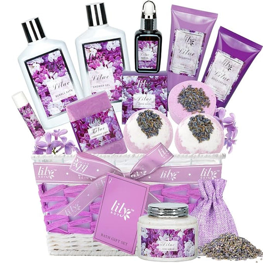 Bath & Body Gift Set for Mothers Day - Luxury 18-Piece Spa Gift Basket for Women, Pampering Bath Set with Bath Bomb | Christmas, Birthday Gifts, Perfect Holiday Gift for Her & Mom All Occasions-VivaGrace Women