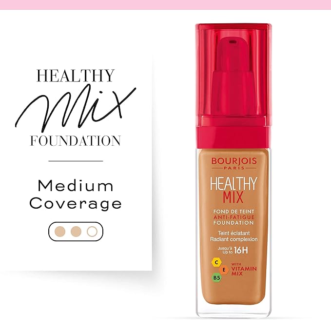 Bourjois Healthy Mix Anti-Fatigue Medium Coverage Liquid Foundation 58 Caramel, 30ml-VivaGrace Women