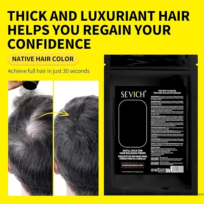 SEVICH Hair Fibers Refill 100g - Compatible with Most Brand Bottles | Hair Building Fibers for Thinning Hair | Instant Thickening Powder for Men & Women | 5-Second Natural Coverage,Medium Blonde-VivaGrace Women