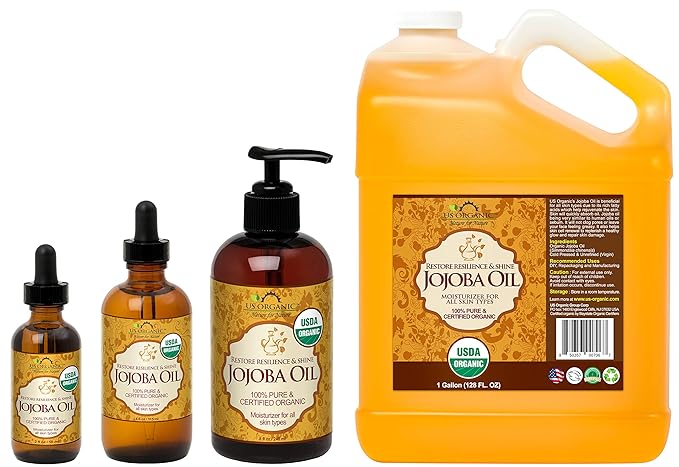 US Organic Jojoba Oil, USDA Certified Organic,100% Pure & Natural, Cold Pressed Virgin, Unrefined, Haxane Free, Sourced from Middle East directly (Small (2oz, 56ml))-VivaGrace Women