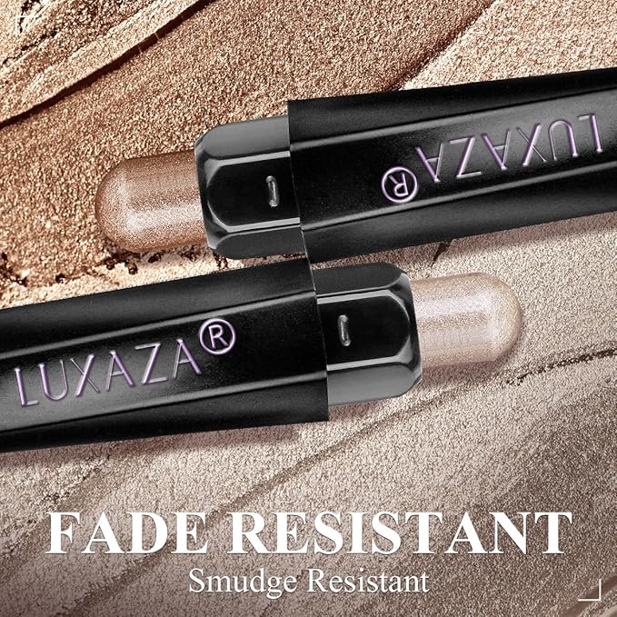Neutral Eyeshadow Stick Makeup Set, Metallic Shimmer Matte Cream Eye Shadow Eyeliner Brightener Pencil Crayon - Cinnamon Coco-VivaGrace Women