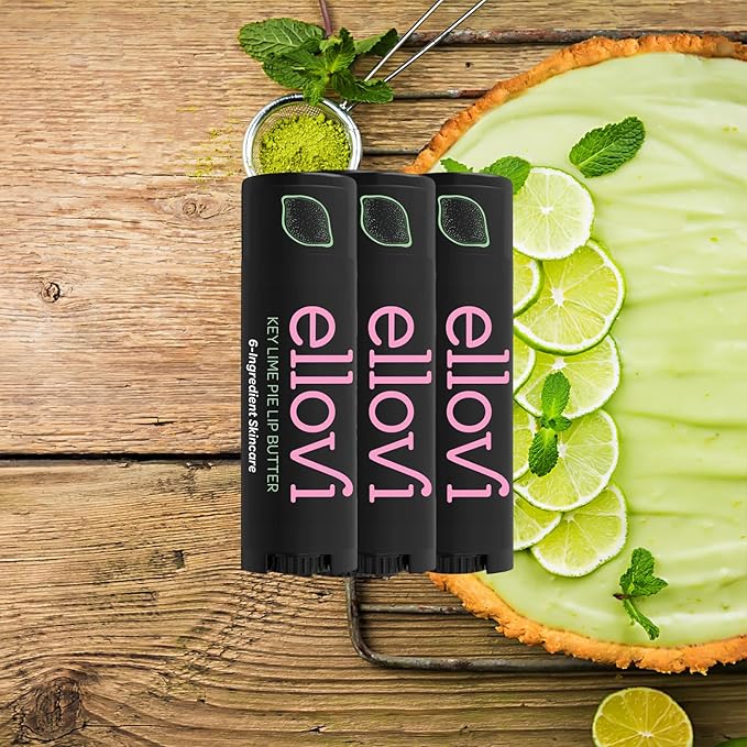 Natural Lip Butter Lip Balm - Key Lime - Pure Enough to Eat - Made With Just 6 Vegan Ingredients - Moisturizing Lip Care for All Day Hydration (3-Pack)-VivaGrace Women
