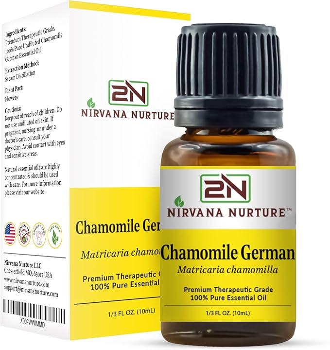 Chamomile German Essential Oil 100% Pure Premium Therapeutic Grade, Undiluted - Aromatherapy Diffuser for Calm and Relaxation, Skin Care, Hair Care-VivaGrace Women