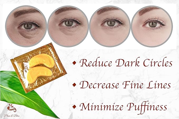 Rejuvenating Under Eye Masks, 20 Pairs, Reduces Fine Lines, Wrinkles, Dark Circles, Puffiness-VivaGrace Women