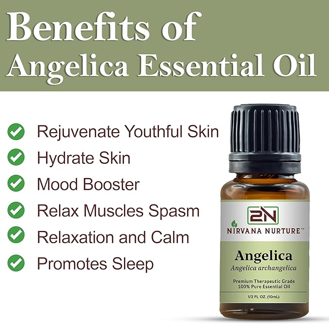Angelica Essential Oil 100% Pure Premium Therapeutic Grade, Undiluted - Aromatherapy Diffuser for Calm and Relaxation, Skin Care, Hair Care-VivaGrace Women