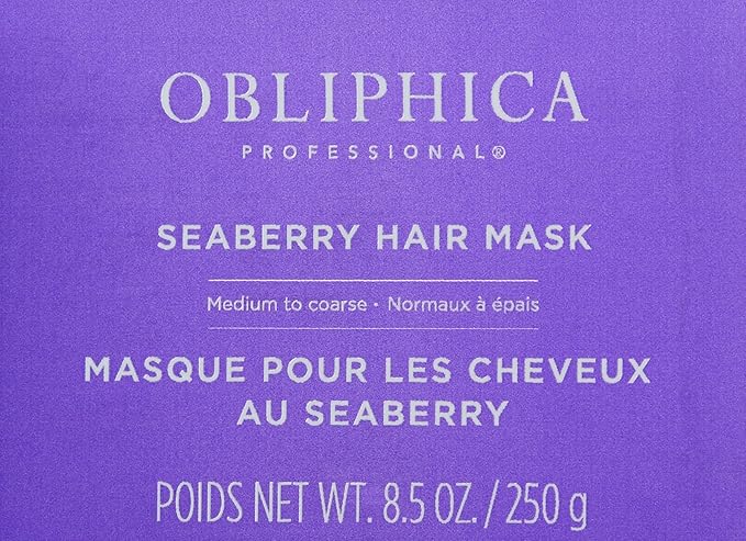 Obliphica Seaberry Hair Mask - Deep Conditioning Hydrating Treatment for Dry and Damaged Hair - Moisturizing Hair Repair and Growth Mask for Medium, Coarse, and Color-Treated Hair - 8.5 Ounces-VivaGrace Women