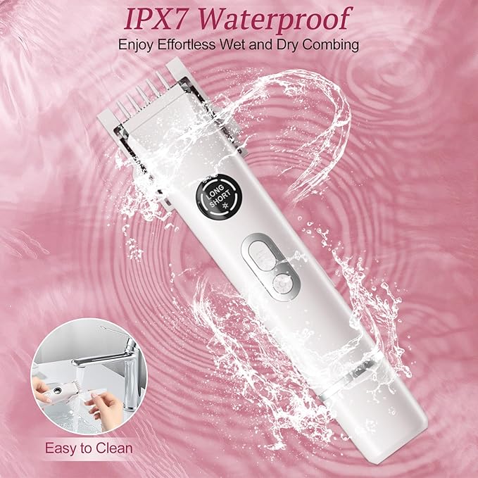 Bikini Trimmer for Women, 4 in 1 Wet/Dry Electric Razors for Women - Dual Head, Painless Rechargeable Portable Womens Razors for Shaving Set for Face, Nose, Eyebrows, Armpits, Bikini Area (White)-VivaGrace Women