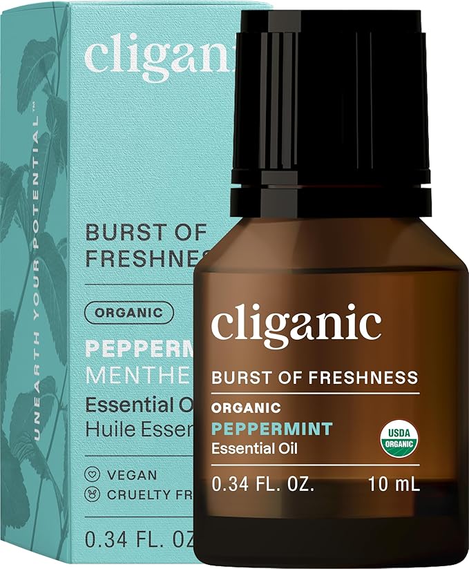 Cliganic Organic Peppermint Essential Oil, 100% Pure Natural Undiluted, for Aromatherapy | Non-GMO Verified (Packaging May Vary)-VivaGrace Women