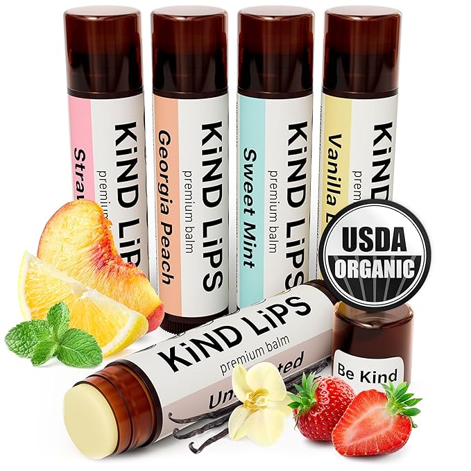 Kind Lips Lip Balm - Nourishing & Moisturizing Lip Care for Dry, Chapped Lips | Infused with Shea Butter & Beeswax | Variety Pack | 0.15 Oz (Pack of 5)-VivaGrace Women