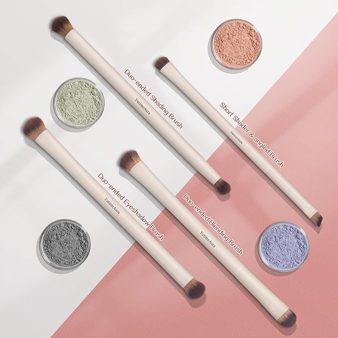 Makeup Brushes, Dual End Makeup Brush Set 7 Pcs, Foundation Contour Powder Concealer Eye Shadows Blush Make Up Brushes, Travel Gift Set, Cruelty-Free-VivaGrace Women