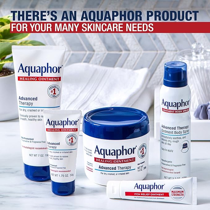Aquaphor Healing Ointment, Advanced Therapy Skin Protectant, Multi-Purpose Healing Ointment and Body Moisturizer, For Dry, Cracked Skin, Minor Cuts and Burns, 14 Oz Jar-VivaGrace Women