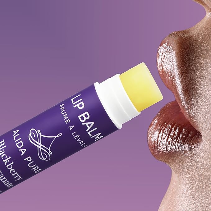 Blackberry Pomegranate Lip Balm Collection, Vegan Lip Balm Set, Beeswax Free, with Avocado Oil, Organic Jojoba Oil, and Vitamin E, Natural Moisturizer for Dry, Chapped Lips, 3 Tube Set-VivaGrace Women