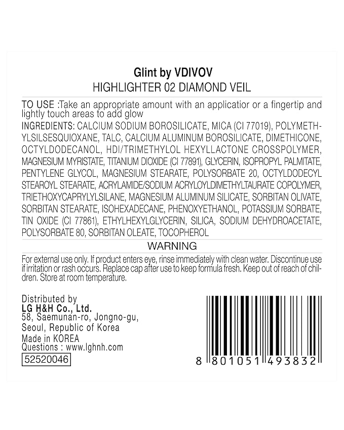 Glint Dewy Highlighter (Diamond Veil, 0.08oz) - Luminous Glow, Infused with Micropearls, Shiny Illuminator. Rich Pigment & Silky Touch, Korean Makeup.-VivaGrace Women