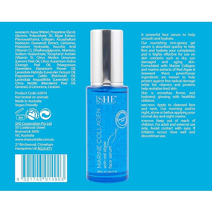 Om SHE Aromatherapy Marine Collagen with Red Algae Face Serum-VivaGrace Women
