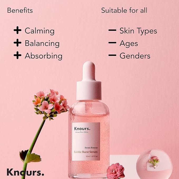 Knours. Balancing 5xHA+Gromwell Root oil Bubble Burst Serum w/ 59% Rose Water Niacinamide, Retinal Hydrating Healthy Serum for Improved Tone & Texture EWG Verified Clean Beauty 50ml/1.69fl. oz.-VivaGrace Women