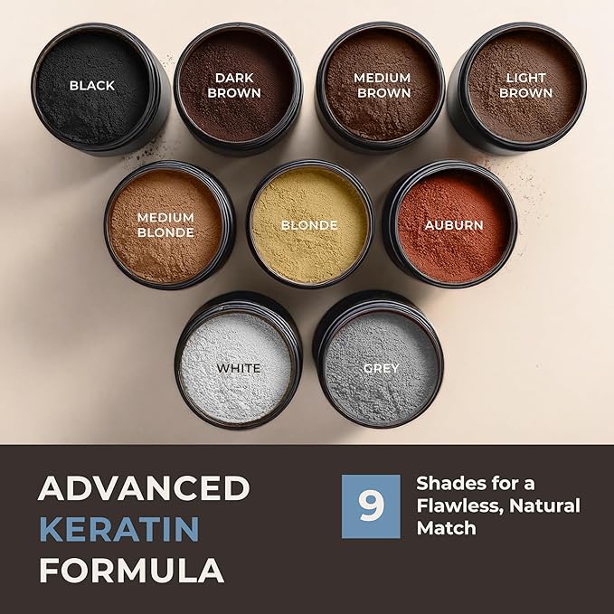 Keratin Hair Fibers for Men & Women - Fill In Fine or Thinning Hair, Instantly Thicker, Fuller Looking Hair (Gray 15g)-VivaGrace Women