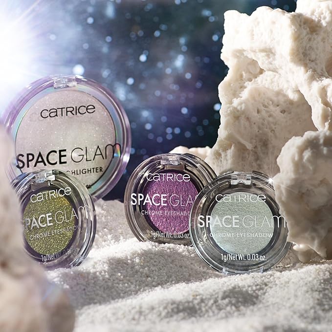 Catrice | Space Glam Holo Highlighter | Iridescent, Multichrome, Highly Pigmented | Pink, Gold & Green Shimmer Effect | Vegan & Cruelty Free-VivaGrace Women