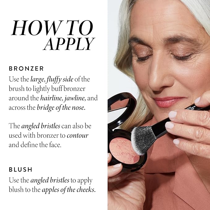 LAURA GELLER NEW YORK Dual-Ended Blush + Bronzer Brush - Blush Bronzer Contour Face Makeup Brush-VivaGrace Women