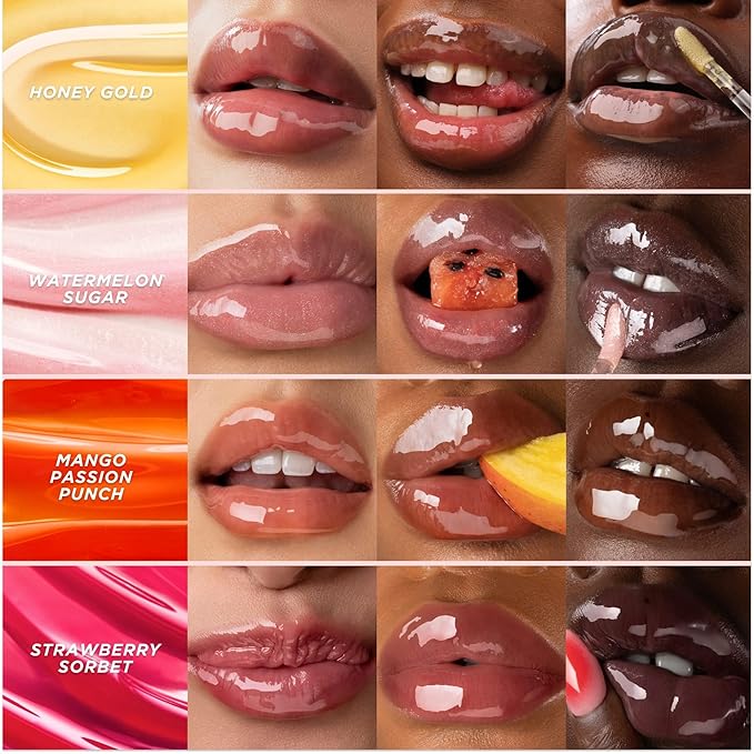 Gisou Honey Infused Hydrating Lip Oil, Nourishing Moisturizer for Dry Lips, High Shine, Smooth Finish, Clear Golden Glow, Fresh Honey Scent, 8ml-VivaGrace Women