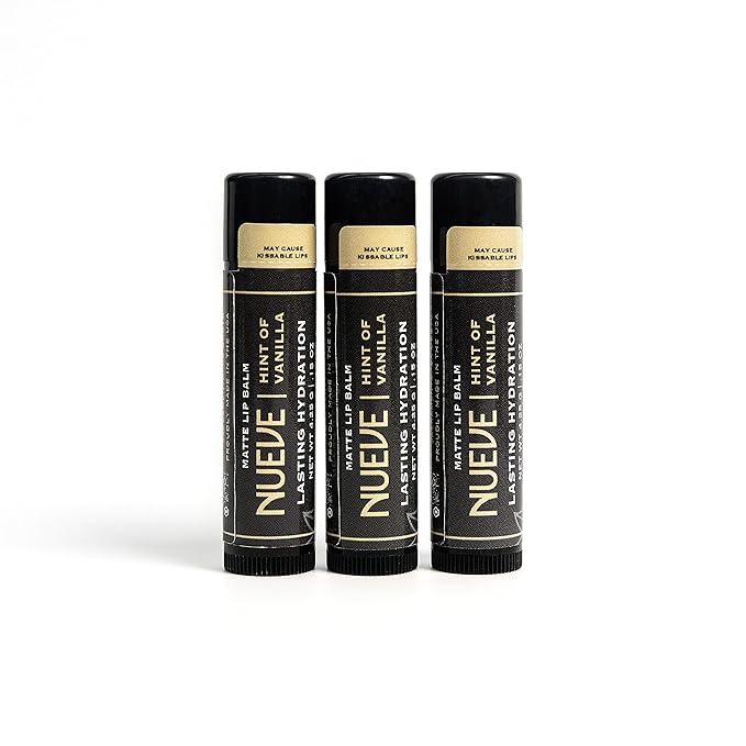 Lip Balm, Long-Lasting, Moisturizing Formula, Nourishing Lip Care, 100% Natural, Hint of Vanilla, Matte Finish (3)-VivaGrace Women