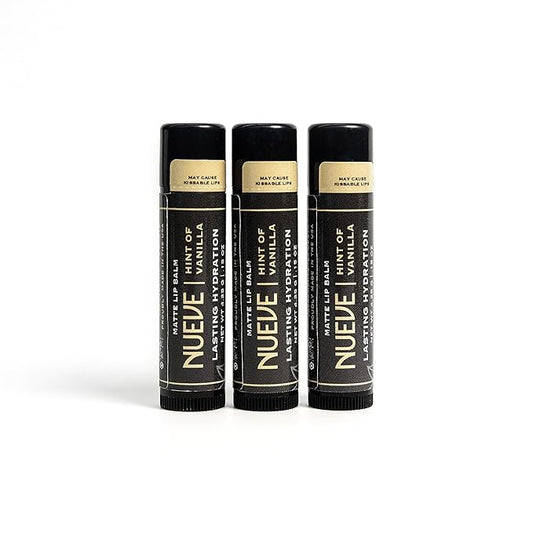 Lip Balm, Long-Lasting, Moisturizing Formula, Nourishing Lip Care, 100% Natural, Hint of Vanilla, Matte Finish (3)-VivaGrace Women