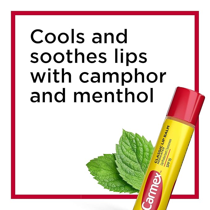 Carmex Medicated Lip Balm Sticks, Lip Moisturizer for Dry, Chapped Lips, 0.15oz, 3 Count (2 Packs) plus 1 Count Carmex Lip Balm Tube, 0.35oz-VivaGrace Women