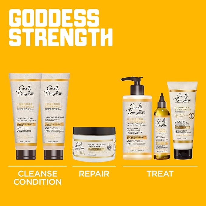 Carol's Daughter Goddess Strength Repairing Cocoon Hydrating Hair Mask for Waves, Coils and Curls, Hair Treatment With Castor Oil, 12 Oz-VivaGrace Women