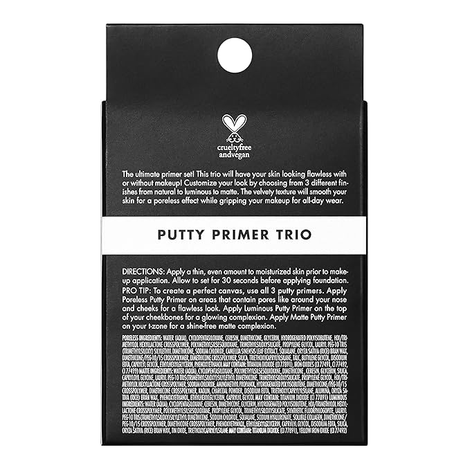 e.l.f. Cosmetics Putty Primer Trio, Includes Poreless Putty, Matte Putty & Luminous Putty, Travel Size, 0.14 Oz (4g) Each, 0.14 ounces, Count 3 ( Pack of 1)-VivaGrace Women