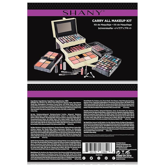 SHANY All In One Makeup Kit (Eyeshadow, Blushes, Face Powder, Lipstick, Eye liners, Makeup Pencils and Makeup Mirror - Makeup Set With Reusable Makeup Storage Box - White-VivaGrace Women