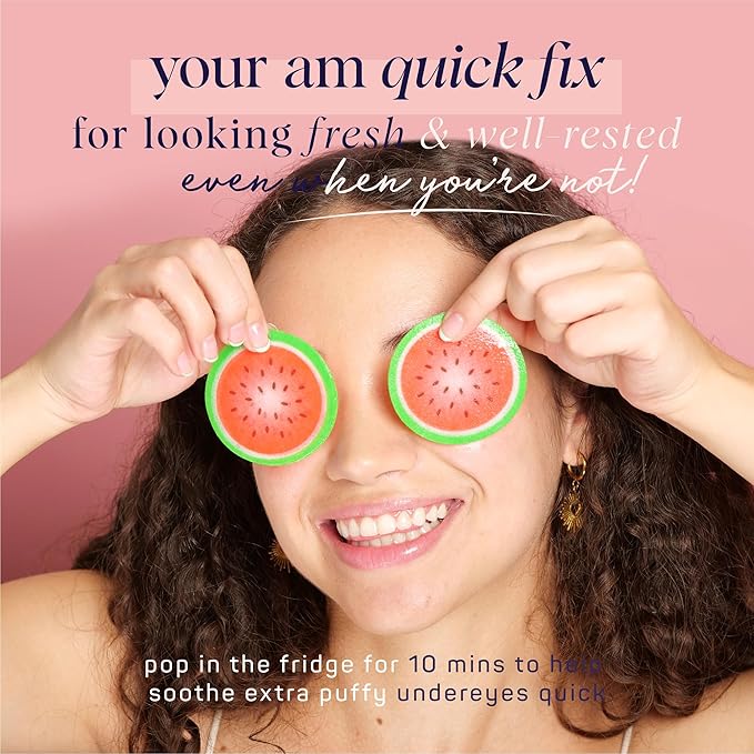 SpaLife Watermelon Cooling Eye Pads, 48 Hydrating Under Eye Patches for Puffiness, Dark Circles, and Tired Eyes, Infused with Hyaluronic Acid, Glycerin, and Vitamin C, Fruity Scent-VivaGrace Women